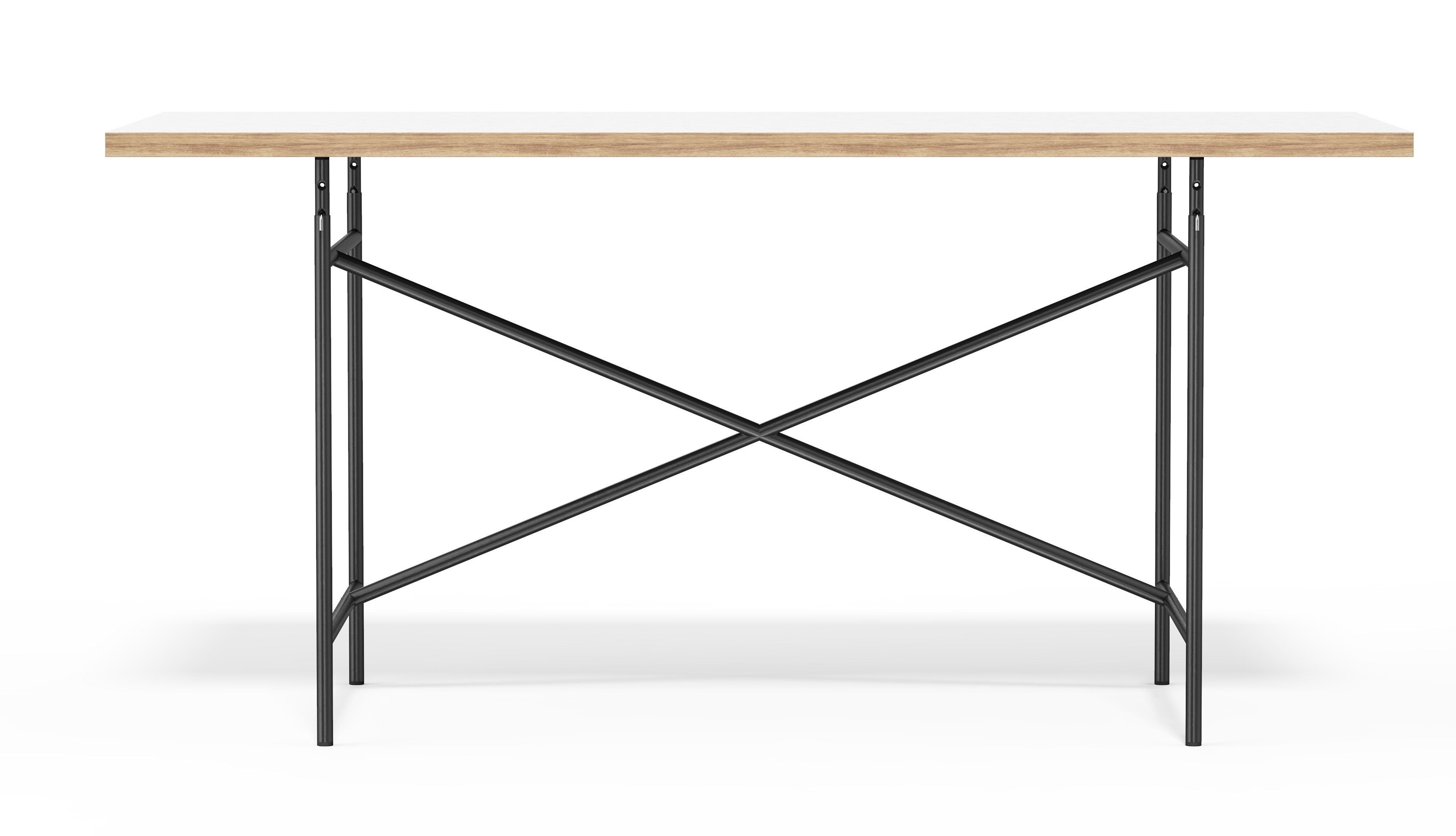 Lampert Eiermann Tisch - Eiermann 1 - 110 x 66 cm - schwarz - Melamin Weiß mit Eichekante--5