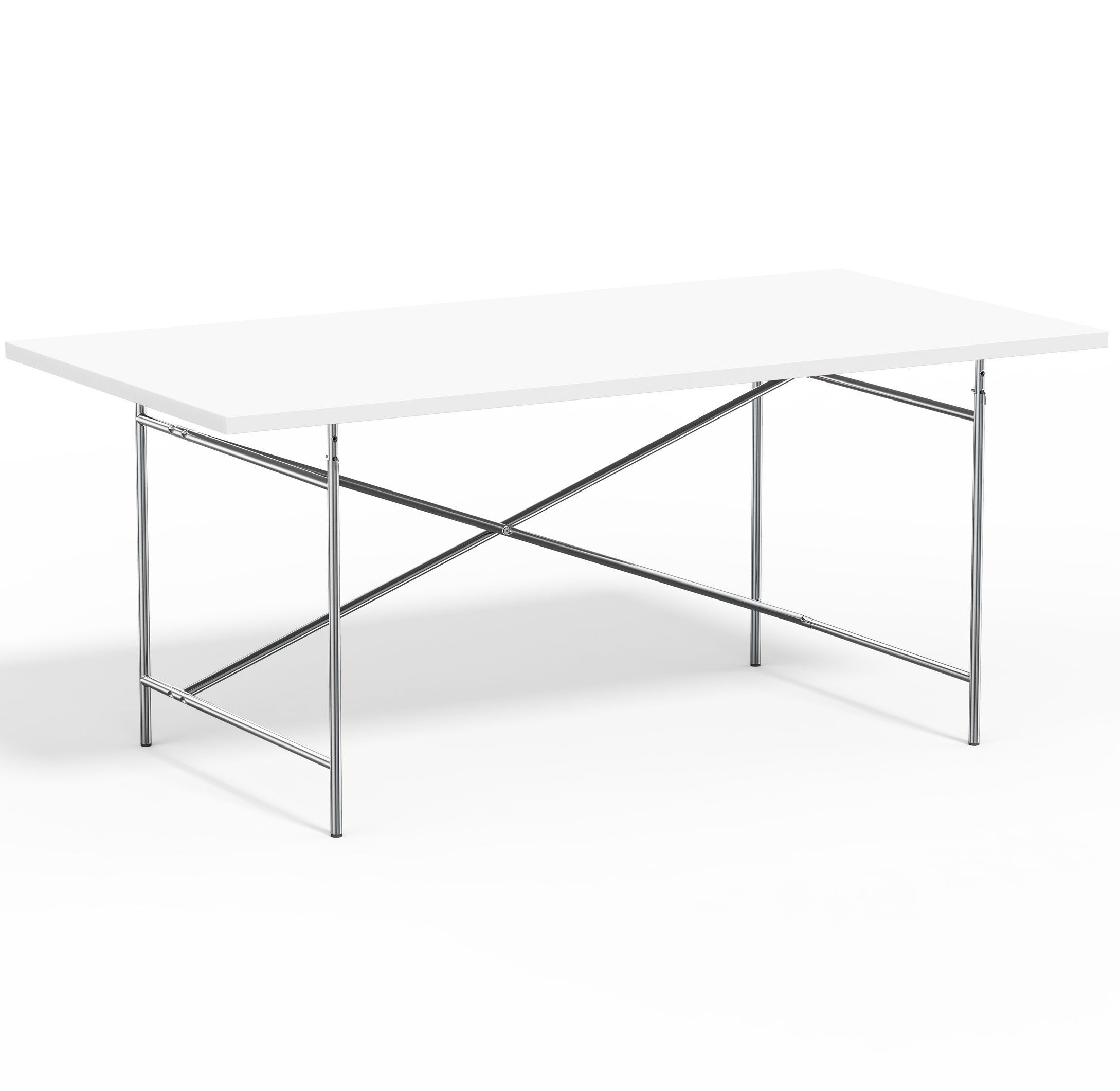 Lampert Eiermann Tischgestell 2 - 135 x 78 cm - Chrom - Melmain weiß full--9