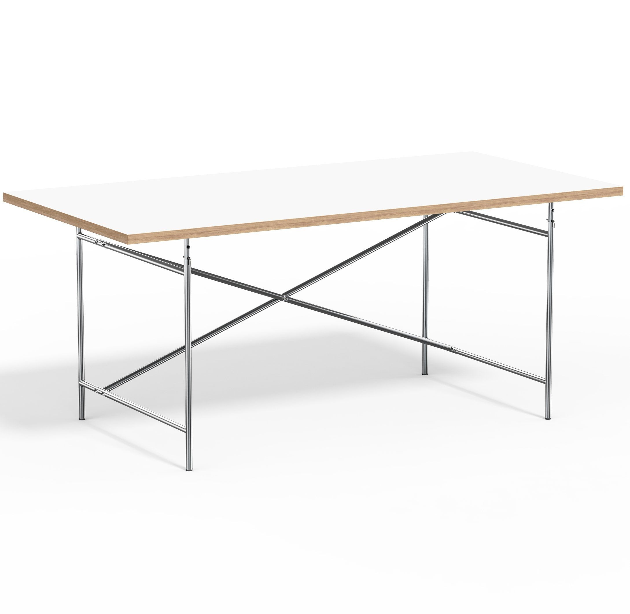 Lampert Eiermann Tischgestell 2 - 135 x 78 cm - Chrom - Melmain weiß--8