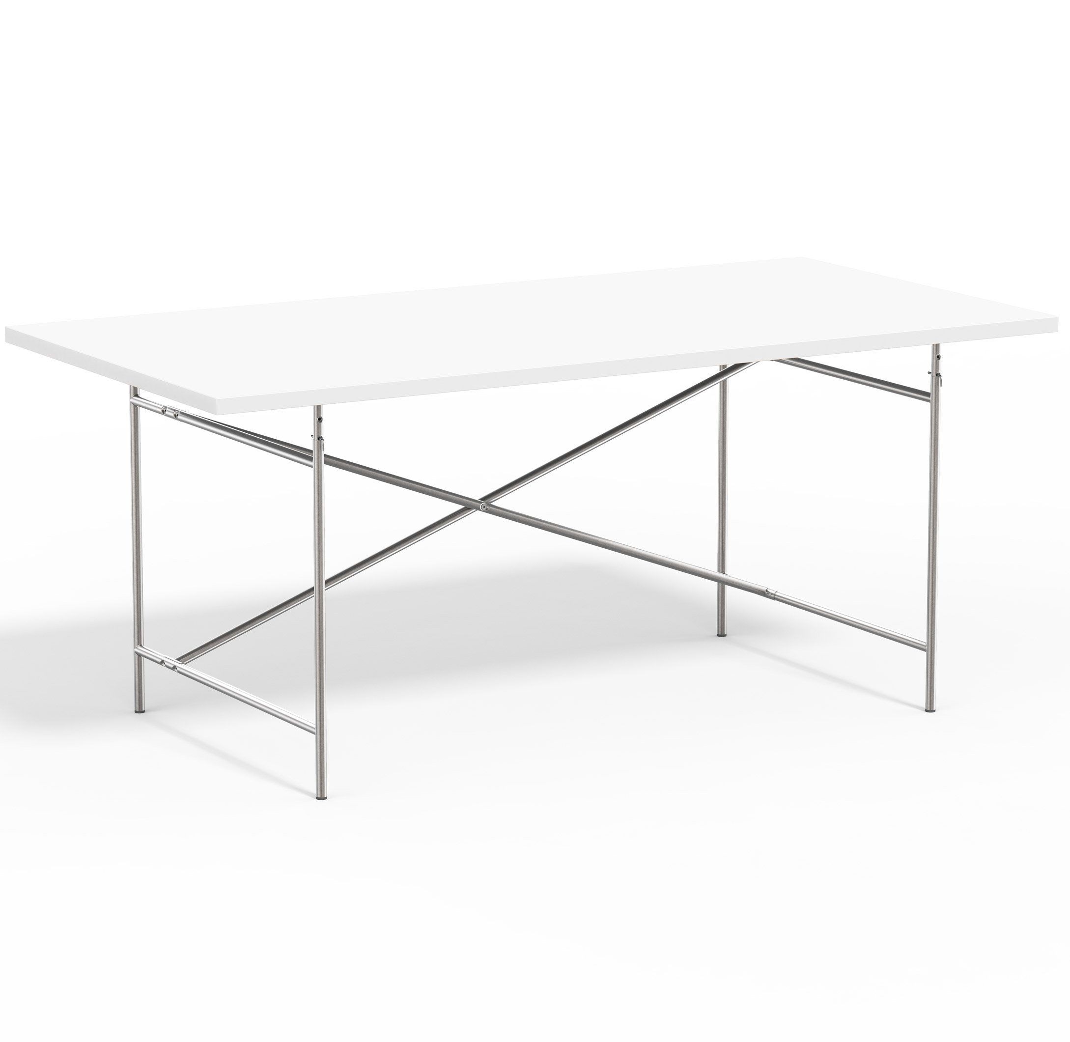 Lampert Eiermann Tischgestell 2 - 135 x 78 cm - Edelstahl - Melmain weiß full--19