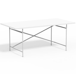 Lampert Eiermann Tischgestell 2 - 135 x 78 cm - Silber - Melmain weiß full--49