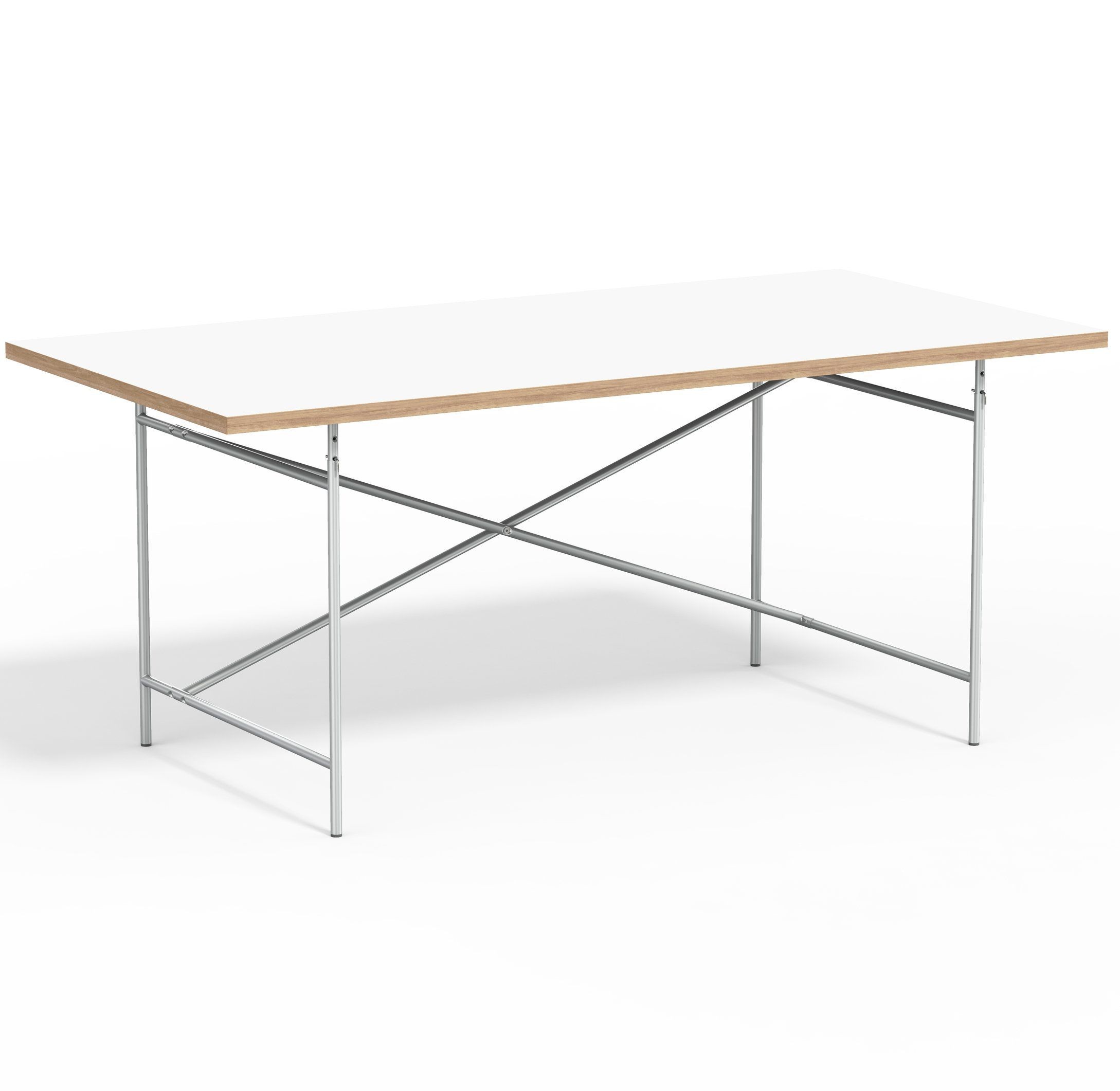 Lampert Eiermann Tischgestell 2 - 135 x 78 cm - Silber - Melmain weiß--48