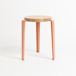 Tiptoe LOU stool – solid wood - Solid Oak - Ash Pink--13