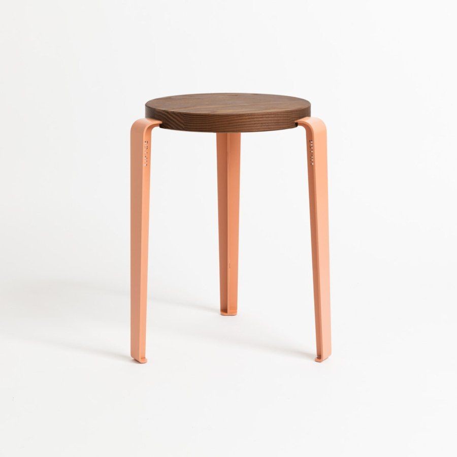 Tiptoe LOU stool – solid wood - Tinted Oak - Ash Pink--21
