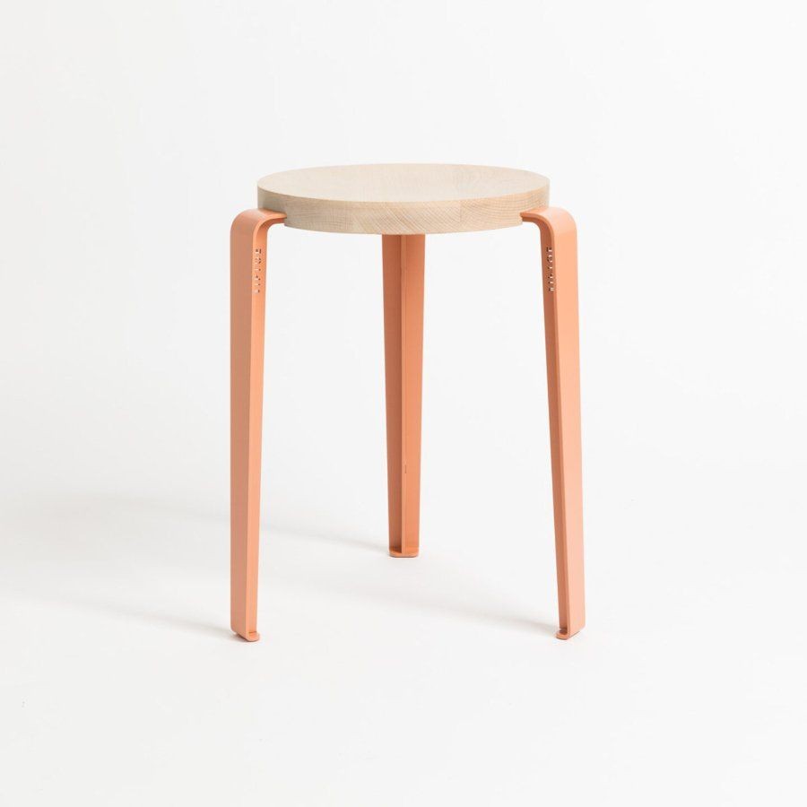 Tiptoe LOU stool – solid wood - Solid Beech - Ash Pink--5