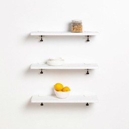 Tiptoe Bookshelf White Venezia In Recycled Plastic - 60x20 cm - Cloudy White --0