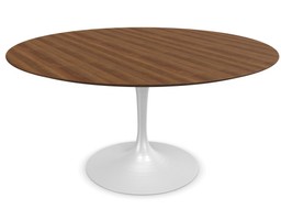 Knoll International Saarinen Dining Table, Ø 137 cm - Gestell weiß, Walnuss--4