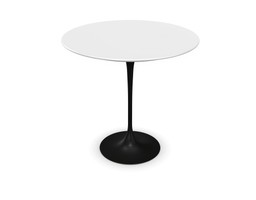 Knoll International Saarinen Side Table, Ø 51 cm - Gestell schwarz, Laminat weiß--3
