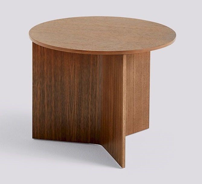 HAY SLIT TABLE WOOD- ROUND WALNUT--4