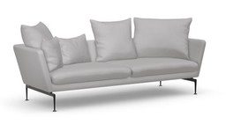 VITRA SUITA 3, SEATER, SPITZKISSEN - 30 BASIC DARK PULVERBESCHICHTET (GLATT) - 13 STONE GREY--5