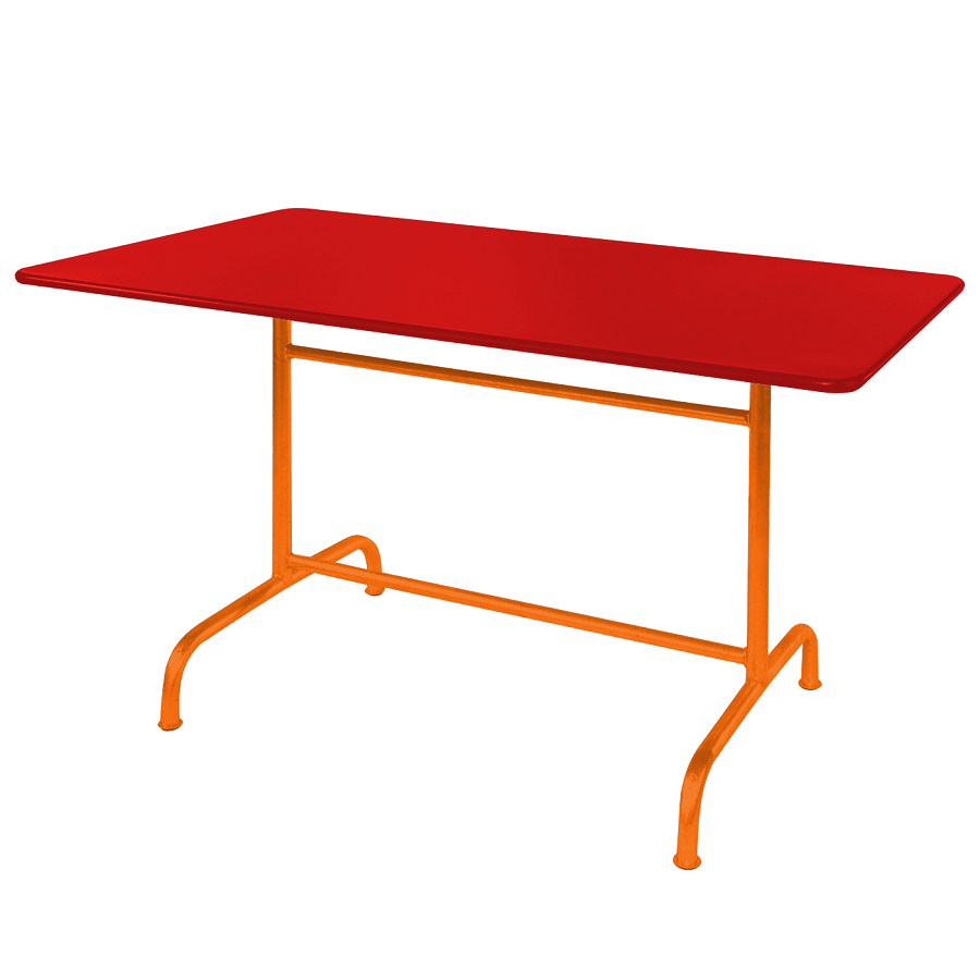 Schaffner Metalltisch Rigi 180x80 - Tischplatte Rot / Gestell Orange--28