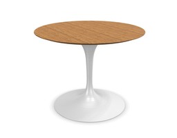 Knoll International Saarinen Dining Table, Ø 91 cm - Gestell weiß, Teak--2