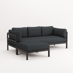 EASY CORNER SOFA – 3 TO 4 SEATS - GRAPHITE BLACK - SLATE GREY--1