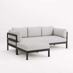 EASY CORNER SOFA – 3 TO 4 SEATS - GRAPHITE BLACK - HEATHER GREY--3