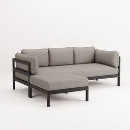 EASY CORNER SOFA – 3 TO 4 SEATS - GRAPHITE BLACK - SAND BEIGE--5