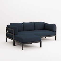 EASY CORNER SOFA – 3 TO 4 SEATS - GRAPHITE BLACK - MIDNIGHT BLUE--7