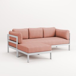 EASY CORNER SOFA – 3 TO 4 SEATS - AUSTRAL GREY - VINTAGE PINK--10