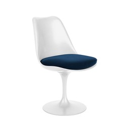 Knoll International Tulip Chair Stuhl - Samtbezug Knoll Velvet Aviator - Schale weiss--15
