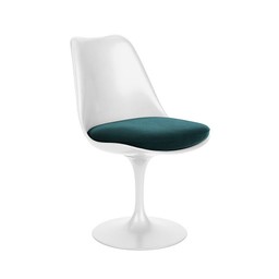 Knoll International Tulip Chair Stuhl - Samtbezug Knoll Velvet Teal - Schale weiss--14