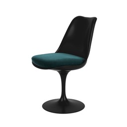 Knoll International Tulip Chair Stuhl - Samtbezug Knoll Velvet Teal - Schale schwarz--16