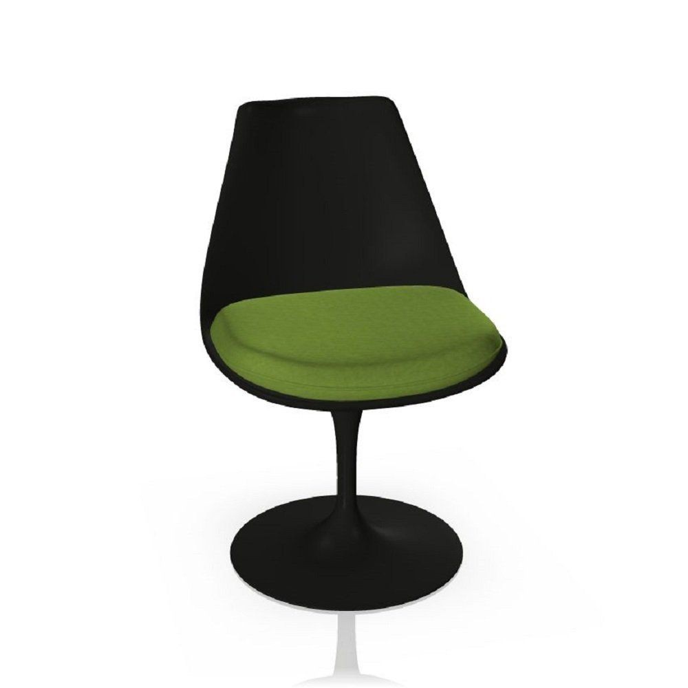 Knoll International Tulip Chair Stuhl - Schwarz - Tonus 118T Pistachio Green--20