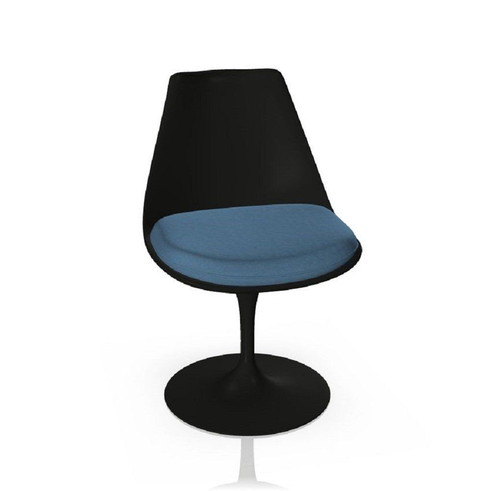 Knoll International Tulip Chair Stuhl - Schwarz - Tonus 508T Light Azure--22