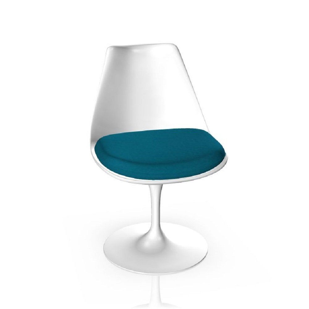 Knoll International Tulip Chair Stuhl - Weiß - Tonus 854T Turquoise--32