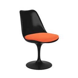 Knoll International Tulip Chair Stuhl - Stoffbezug Ultrasuede Poppy - Schale schwarz--12