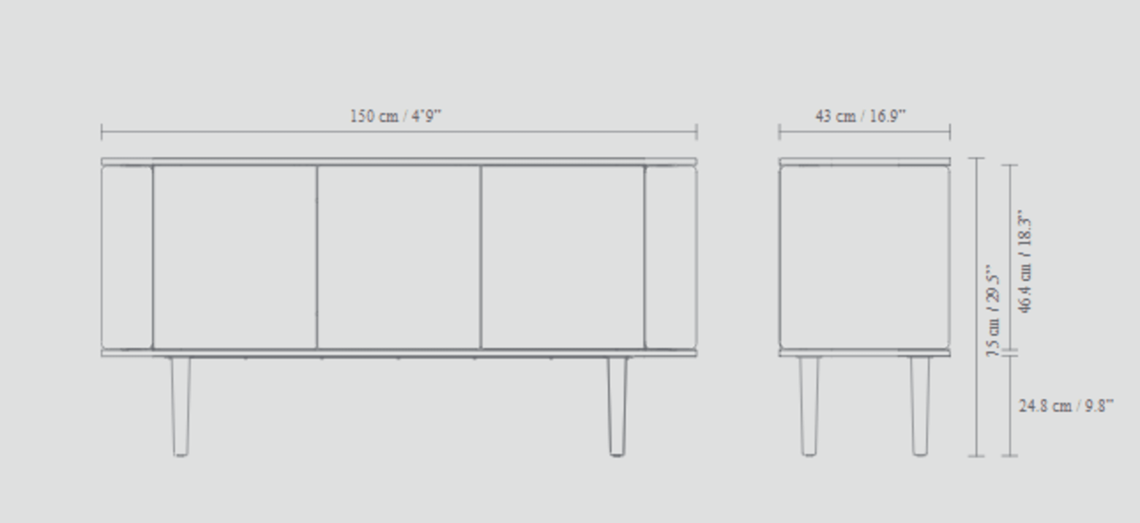 Umage Treasures 3-doors Cabinet Abmessungen--1