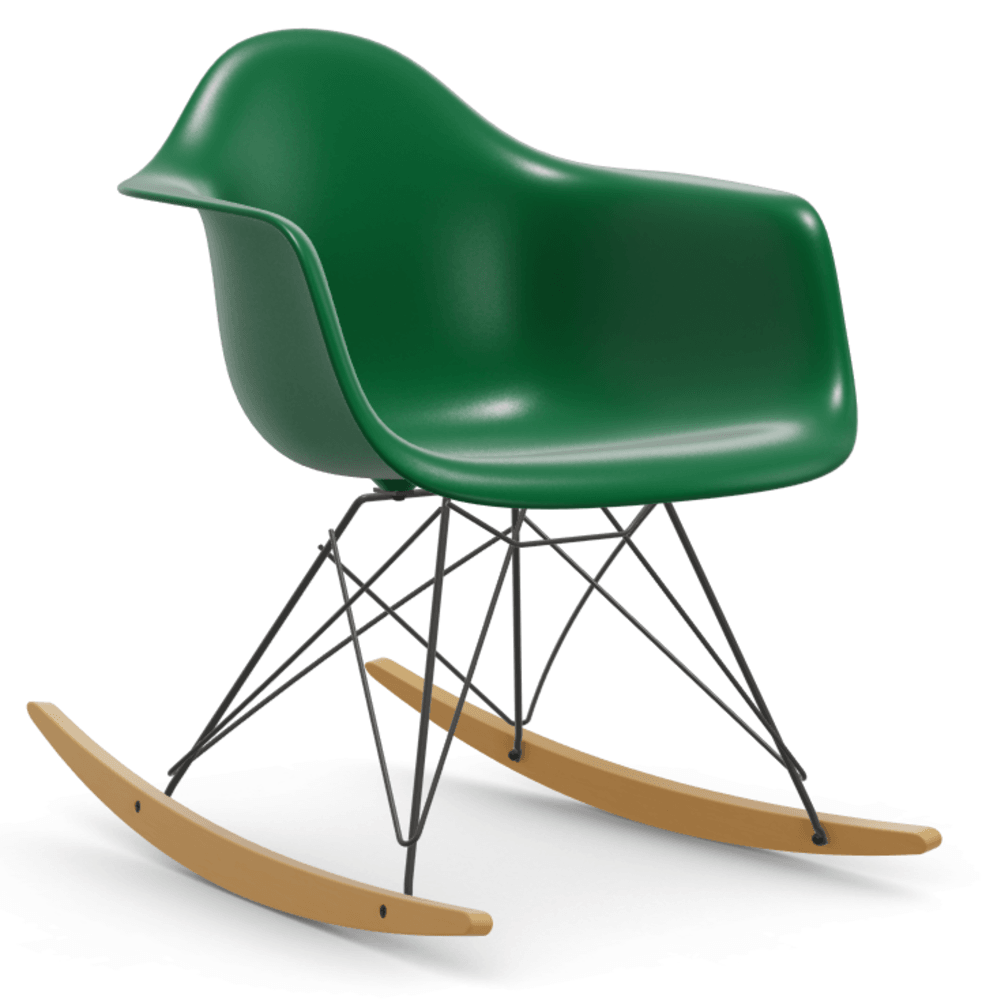 Vitra DAR Eames Plastic Armchair RE - 02 Ahorn gelblich/hell - 17 smaragd RE - 30 basic dark pulverbeschichtet (glatt)--27