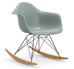 Vitra DAR Eames Plastic Armchair RE - 02 Ahorn gelblich/hell - 24 hellgrau RE - 30 basic dark pulverbeschichtet (glatt)--24