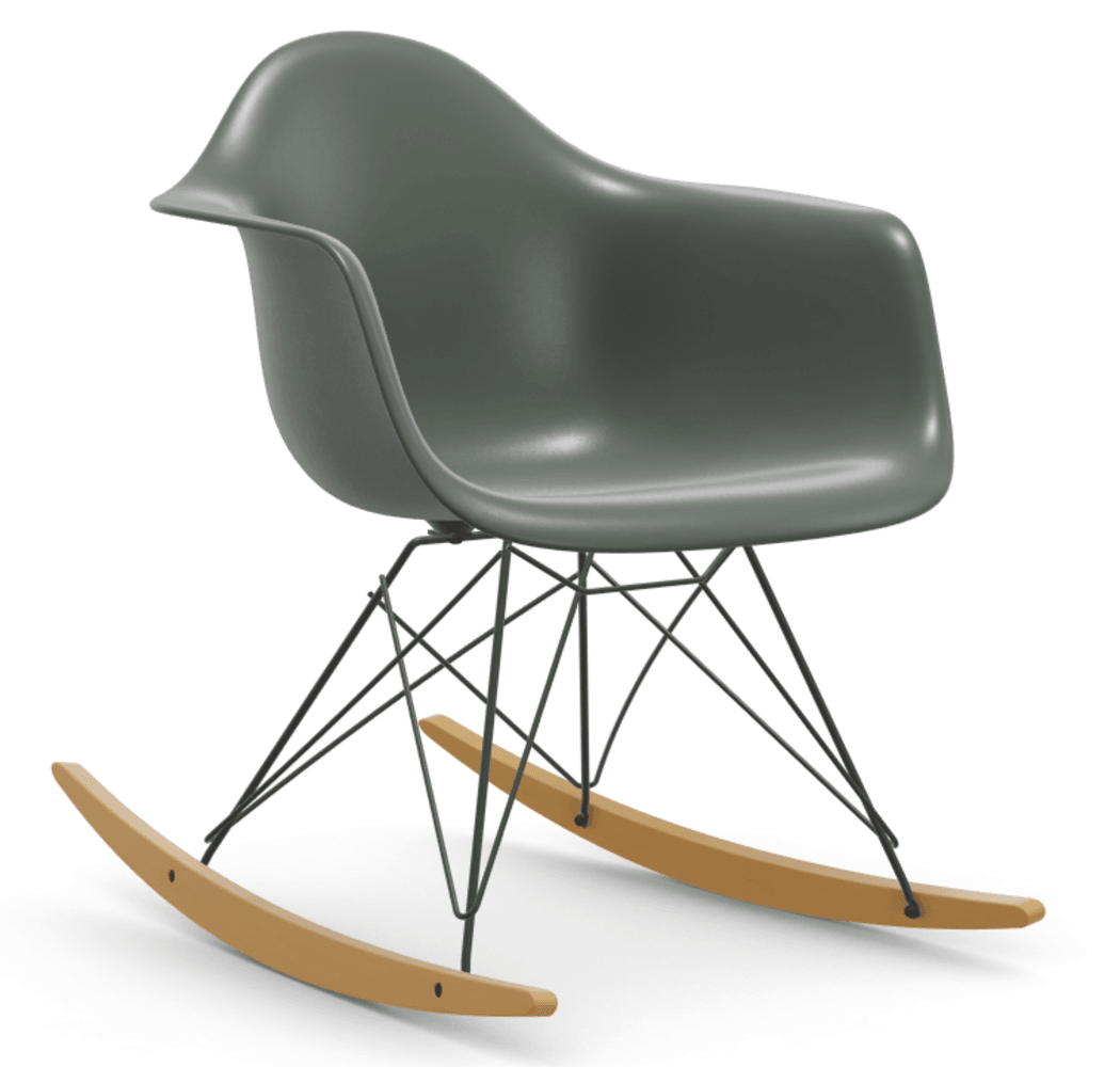 Vitra DAR Eames Plastic Armchair RE - 02 Ahorn gelblich/hell - 56 granitgrau RE - 30 basic dark pulverbeschichtet (glatt)--25