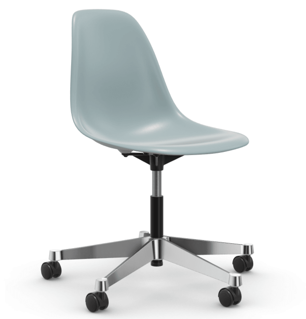 Vitra PSCC Eames Plastic Side Chair RE - 23 eisgrau RE - 03 Aluminium poliert--20