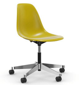 Vitra PSCC Eames Plastic Side Chair RE - 34 senf RE - 03 Aluminium poliert--16