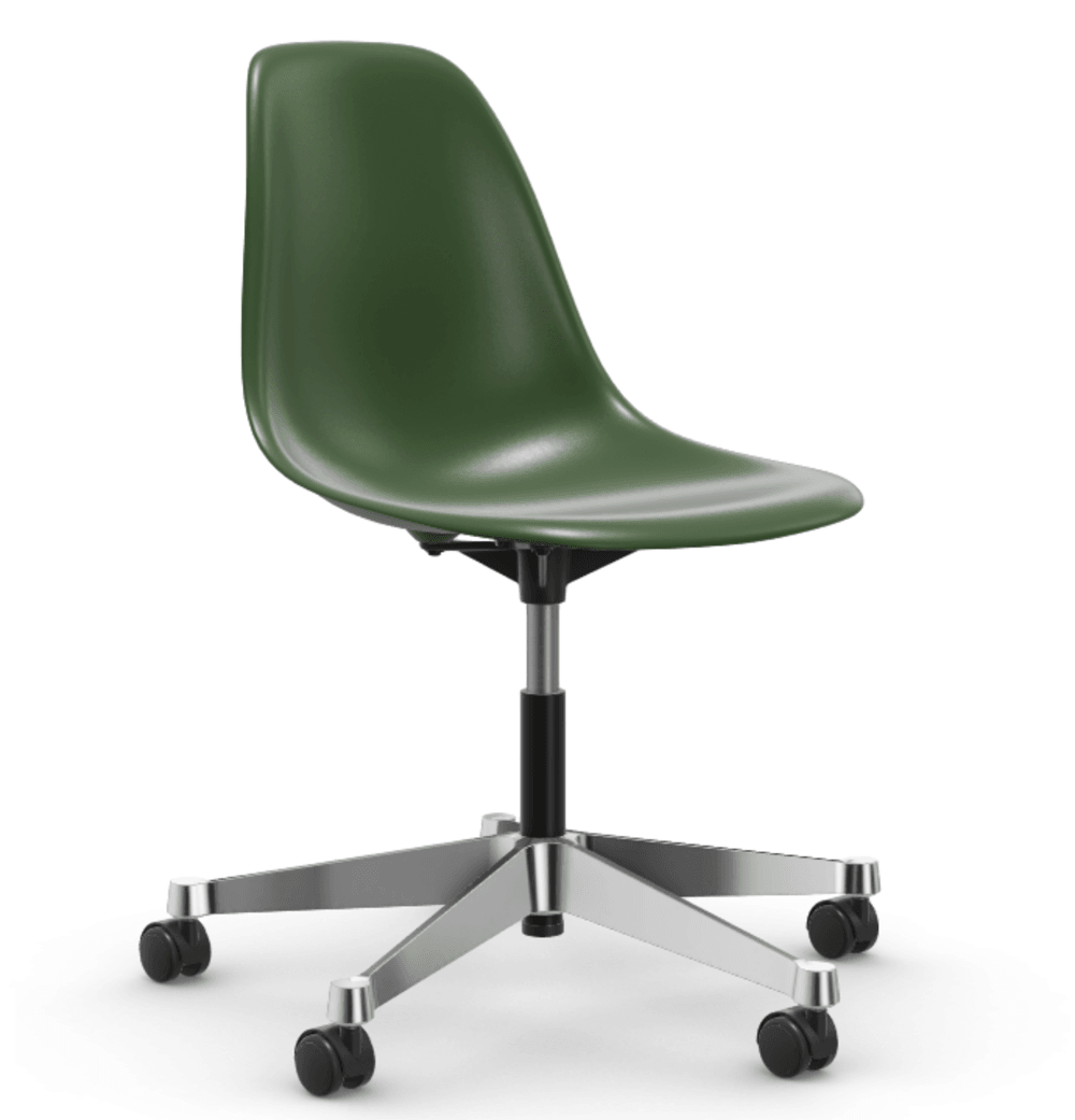 Vitra PSCC Eames Plastic Side Chair RE - 48 forest RE - 03 Aluminium poliert--25