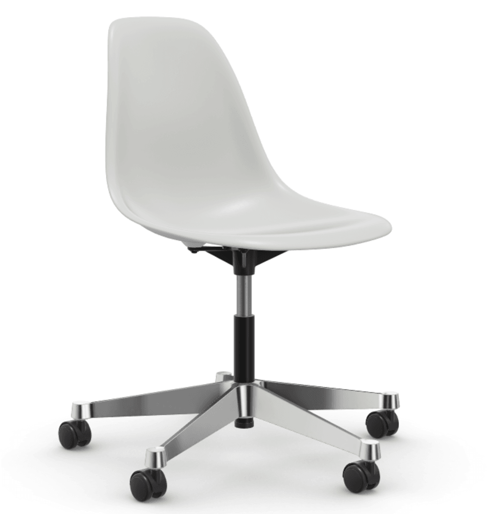 Vitra PSCC Eames Plastic Side Chair RE - 85 cotton white RE - 03 Aluminium poliert--7