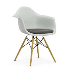 Vitra DAW Eames Plastic Armchair RE - 85 cotton white RE - Sitzpolster "Hopsak" 05 dunkelgrau--11