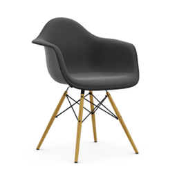 Vitra DAW Eames Plastic Armchair RE - 12 tiefschwarz RE - Vollpolster "Hopsak" 24 dunkelgrau/nero--34