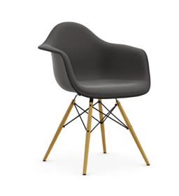 Vitra DAW Eames Plastic Armchair RE - 12 tiefschwarz RE - Vollpolster "Hopsak" 05 dunkelgrau--33