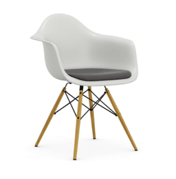 Vitra DAW Eames Plastic Armchair RE - 04 weiss - Sitzpolster "Hopsak" 05 dunkelgrau--4