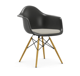 Vitra DAW Eames Plastic Armchair RE - 12 tiefschwarz RE - Sitzpolster "Hopsak" 79 warmgrey/elfenbein--29