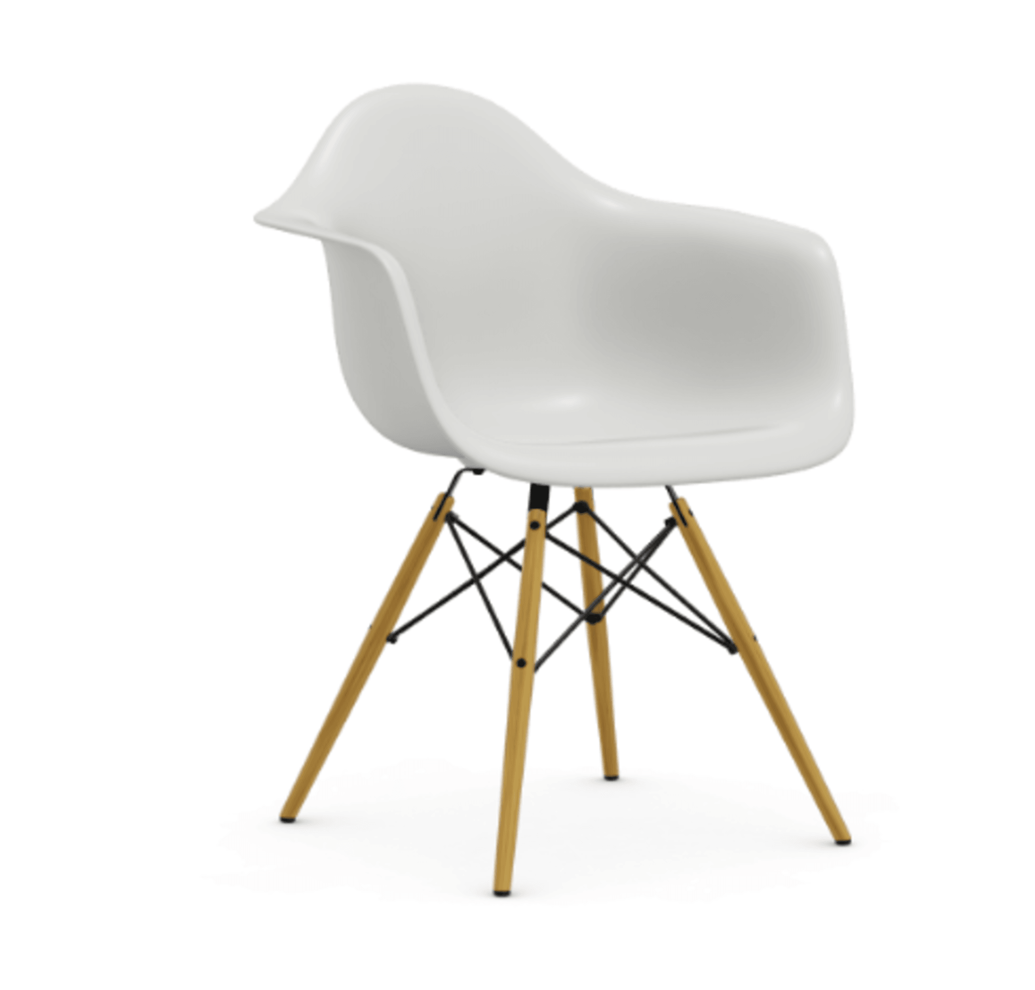 Vitra DAW Eames Plastic Armchair - 04 weiss - Ahorn gelblich--0