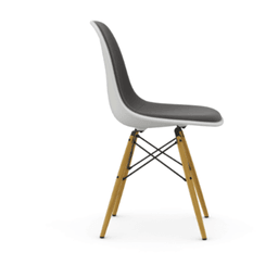 Vitra DSW Eames Plastic Side Chair RE - 04 weiss - Vollpolster "Hopsak" 05 dunkelgrau--7