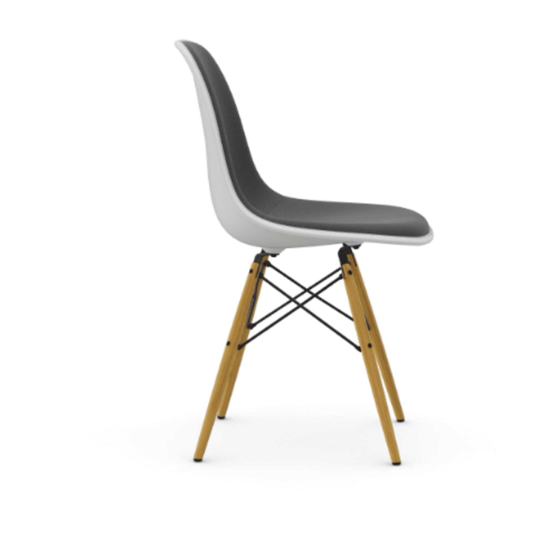 Vitra DSW Eames Plastic Side Chair RE - 04 weiss - Vollpolster "Hopsak" 05 dunkelgrau--7