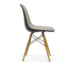 Vitra DSW Eames Plastic Side Chair RE - 12 tiefschwarz RE - Vollpolster "Hopsak" 79 warmgrey/elfenbein--32