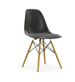 Vitra DSW Eames Plastic Side Chair RE - 12 tiefschwarz RE - Sitzpolster "Hopsak" 05 dunkelgrau--30
