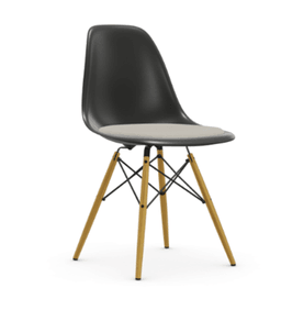 Vitra DSW Eames Plastic Side Chair RE - 12 tiefschwarz RE - Sitzpolster "Hopsak" 79 warmgrey/elfenbein--29