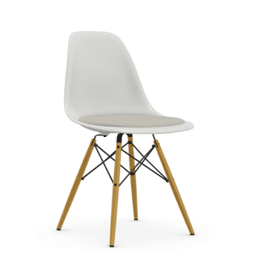 Vitra DSW Eames Plastic Side Chair RE - 04 weiss - Sitzpolster "Hopsak" 79 warmgrey/elfenbein--3