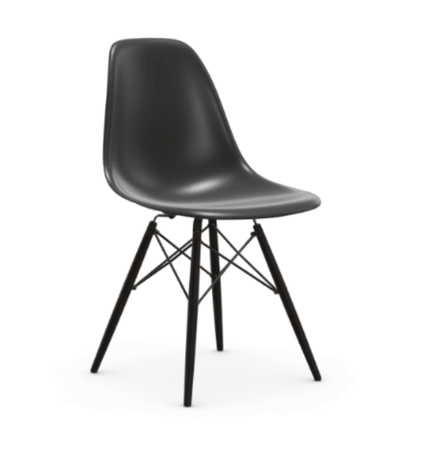 Vitra DSW Eames Plastic Side Chair RE - Holzbeine Ahorn schwarz