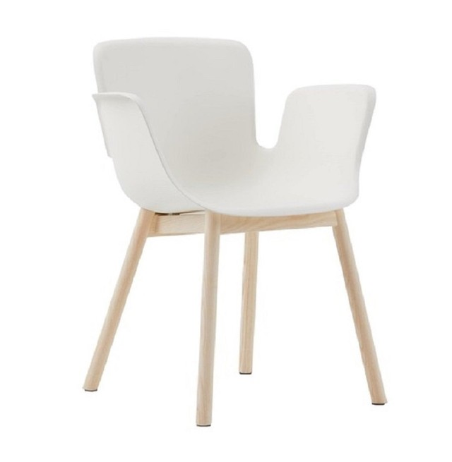 Cappellini JULI PLASTIC - Sessel klein mit 4 Holzbeinen